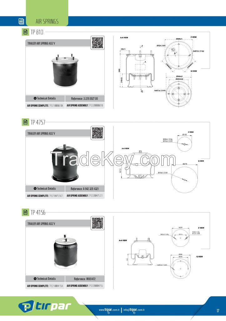 air springs, air suspensions, air bellows