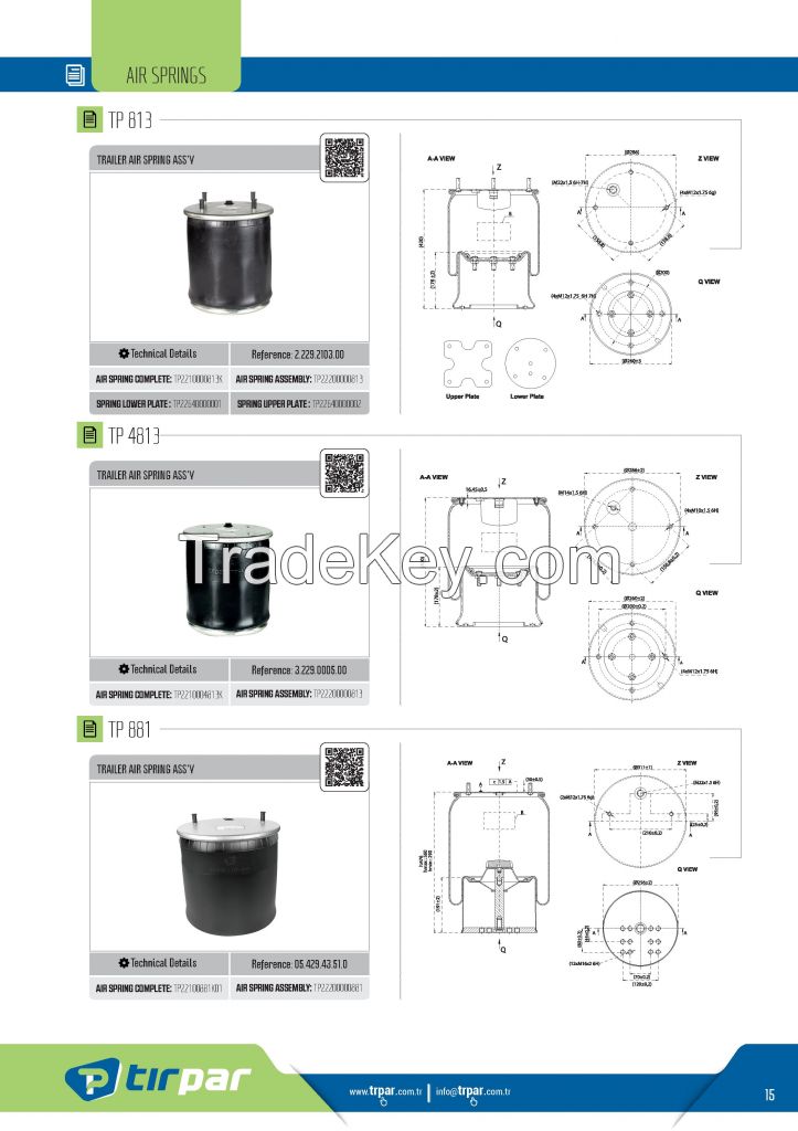 air springs, air suspensions, air bellows
