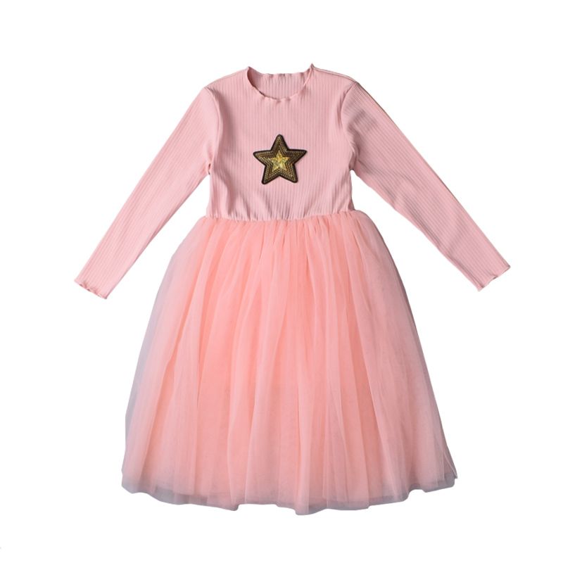 Girls Black Star Tutu Dress For Autumn & Winter