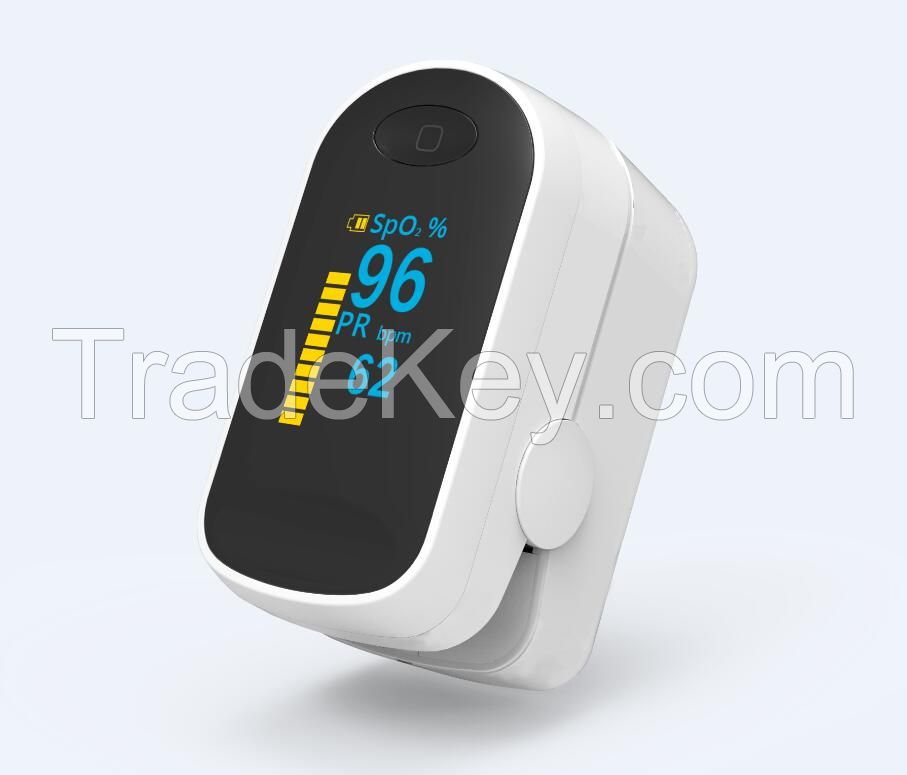 EW BOXYM Fingertip Pulse Oximeter SpO2 PR Rate Oxymeter With Case C1 OLED Black