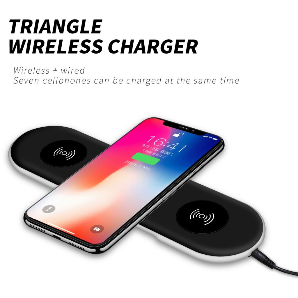 Three Coils multiple interface Wireless Charger For iPhone &amp;amp; Android Charger