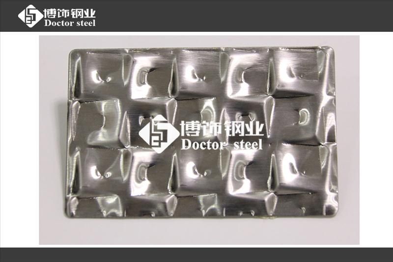 Color Embossed Checkered Decorative Stainless SteelPlate / Stainless Steel Decorative Sheet