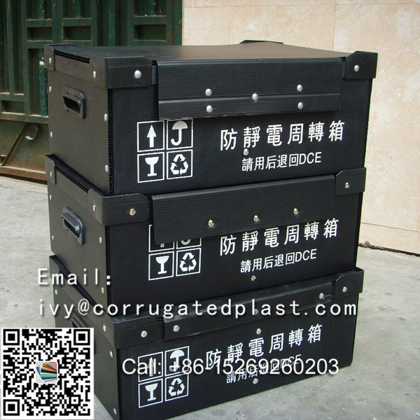 Antistatic polypropylene pp corrugated boxes plastic turnover carton