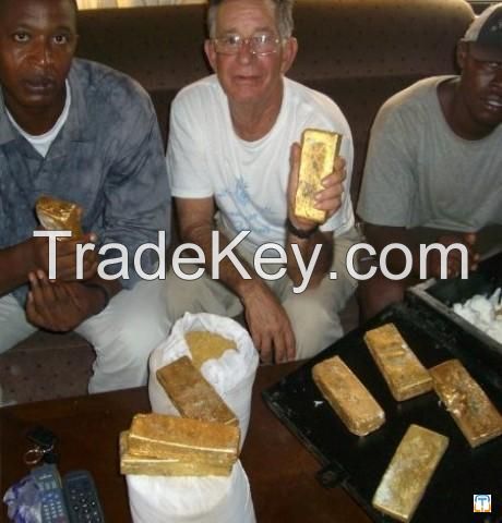 Pure Gold Dore Bars 96.98%  Purity 23 Carats