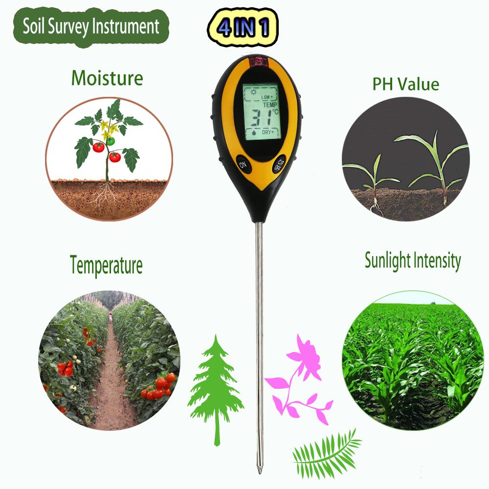 Plant Soil PH Meters Moisture Light Survey Instrument Temperature Moisture Tester