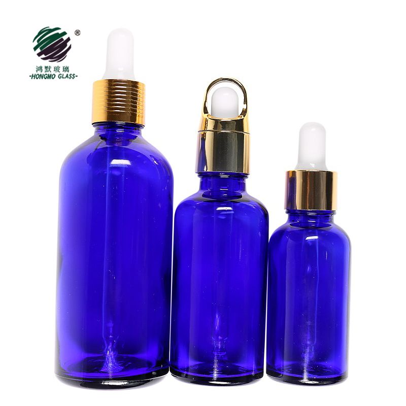 empty cobalt blue perfume glass bottles 50ml glass e-liquid bottle dropper 100ml free samples