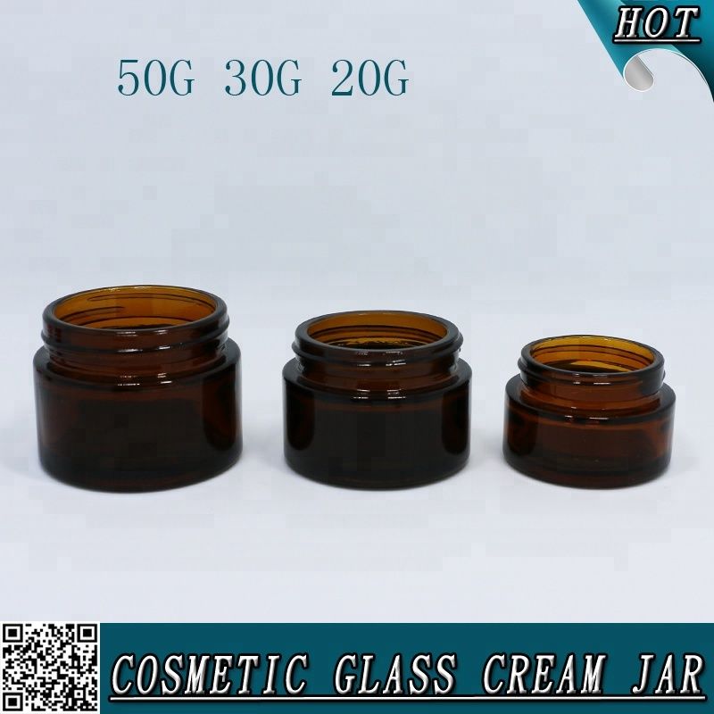 15ml 30g 60ml 100ml 100g amber glass cream jar with lids