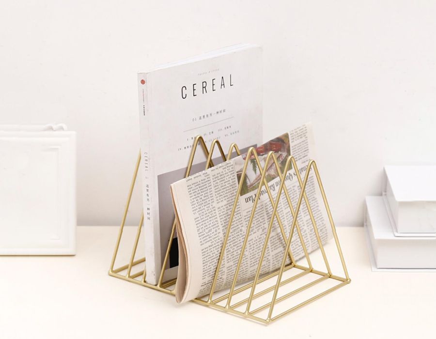 Triangle Gold Metal Magazine Racks