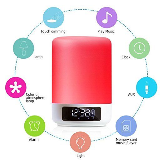 Alarm clock FM radio bluetooth speaker wireless soundbar with USB 