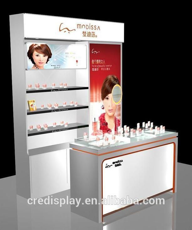 supermarket shopping mall store costomlized size logo Cosmetic Display Case