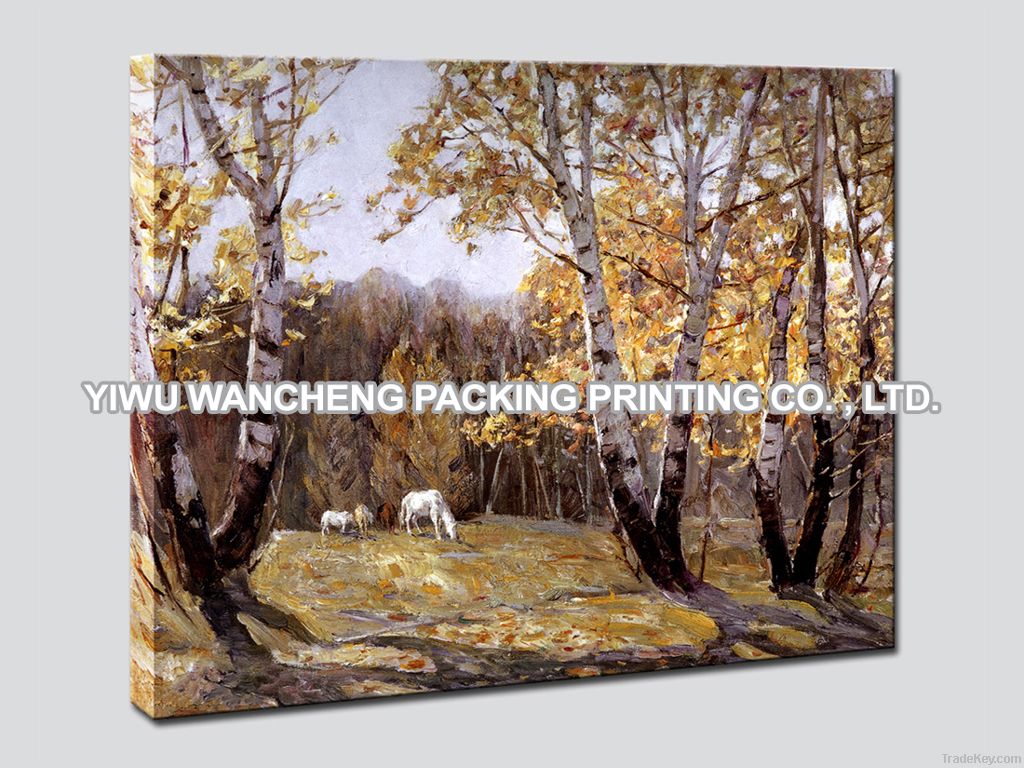 Animal and Trees Classical Landscape Art On Stretched Canvas