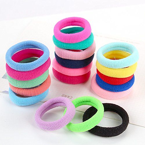 50pcs/set Seamless 6mm High Elastic Cotton stretch Hair Ties Bands Rope Ponytail Holders Headband Scrunchie Hair Accessories