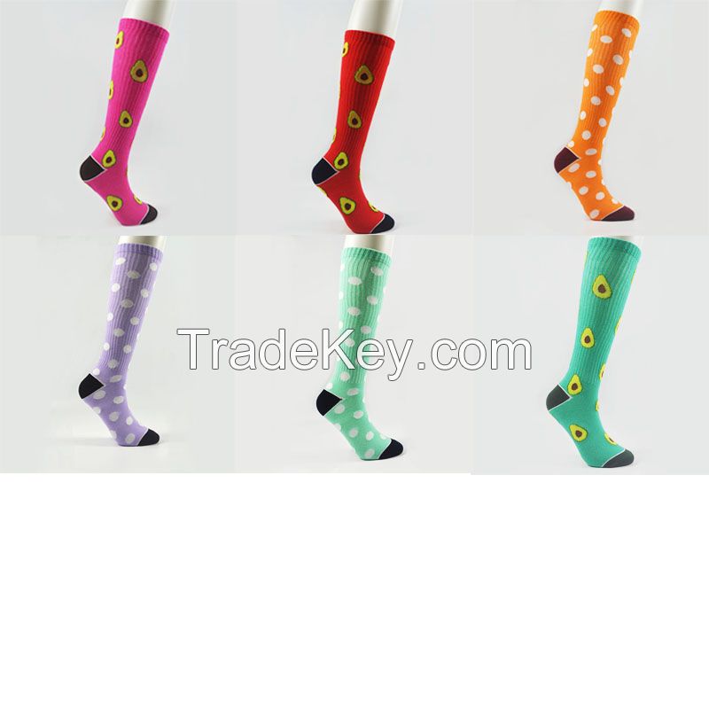 Knee high socks, jacquard socks, TC / Cotton socks, knee high socks with lurex, socks with lurex, fashion socks