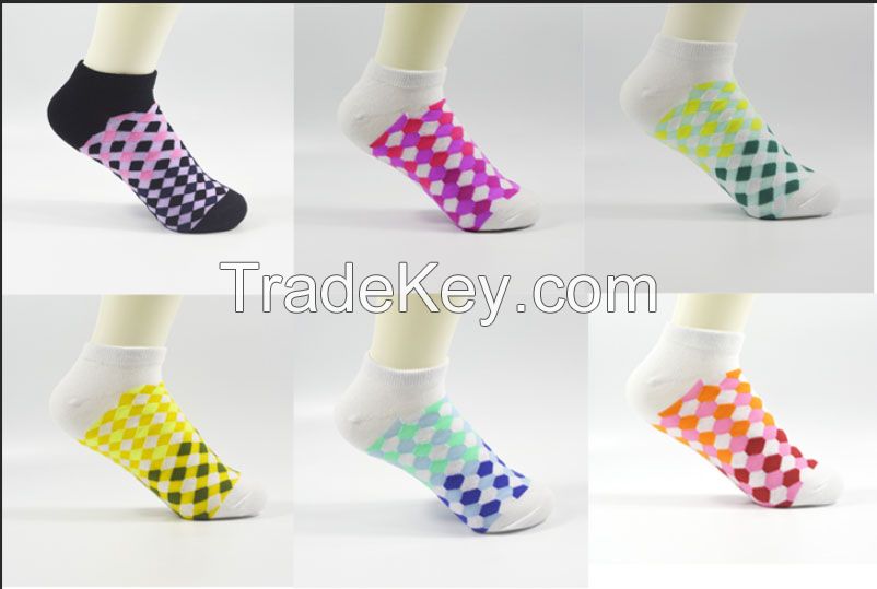 Plaid low show socks, Jacquard low show socks, TC/Cotton socks, fashion socks, fashion apparel, women's socks, jacquard socks