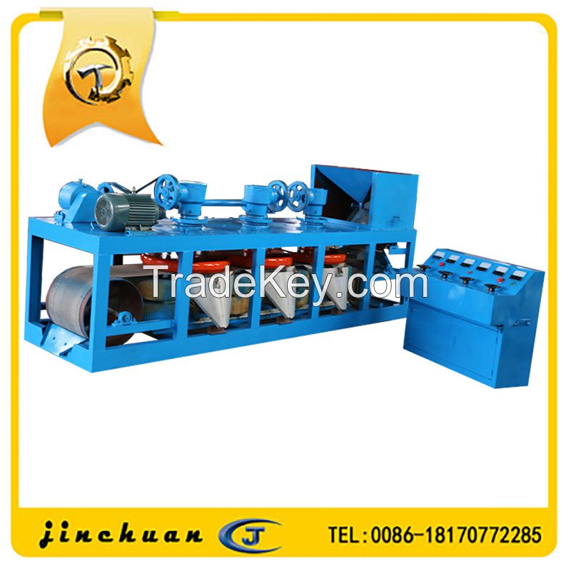 High intensity magnetic belt type three-disc magnetic separator