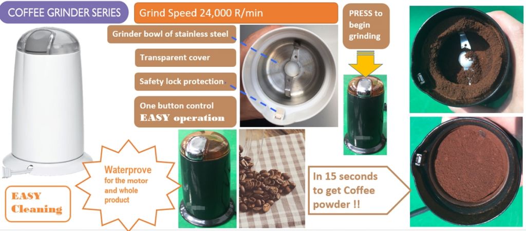 MINI coffee grinder/ Free sample, multi-function for nuts, coffee beans