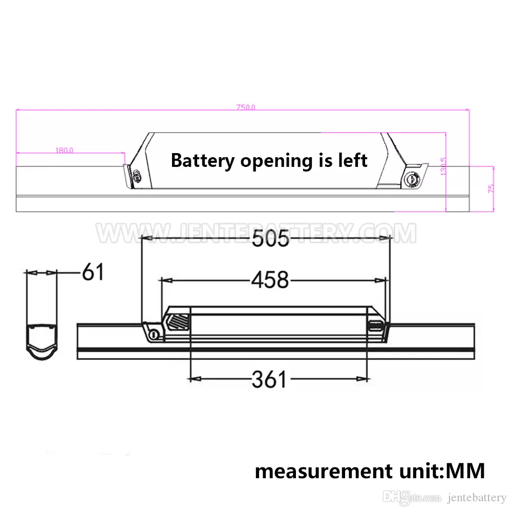 18650 48V 17.5AH Dorado Ebike Battery Lithium ion Down tube Batteries 