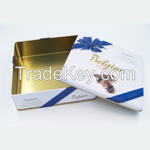 square chocolate tin container from China