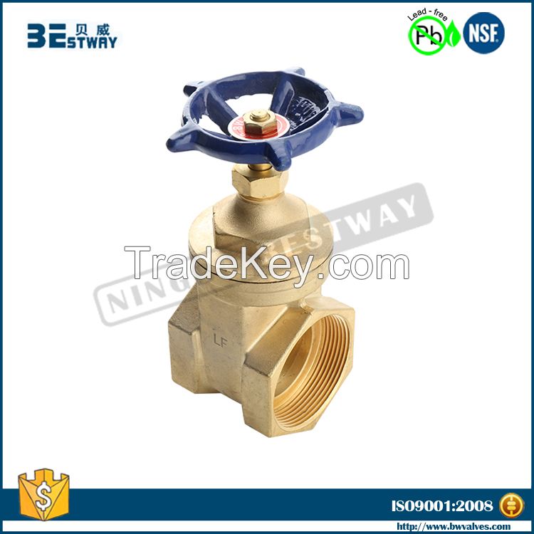 NSF approved female thread brass stem gate valve