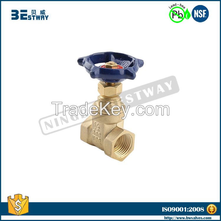 NSF approved female thread brass stem gate valve