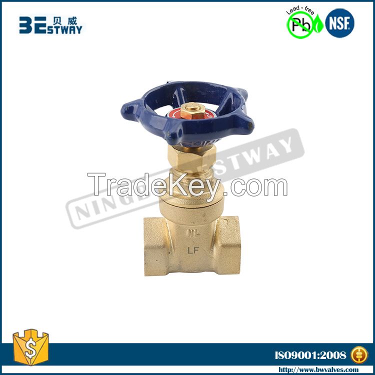 NSF approved female thread brass stem gate valve