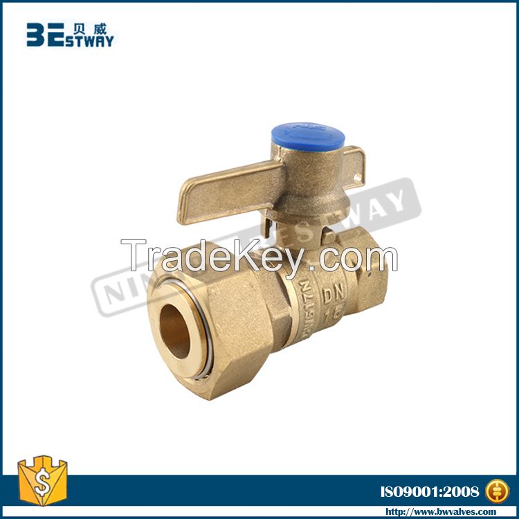 water meter valve with lockable lever and swivel nut