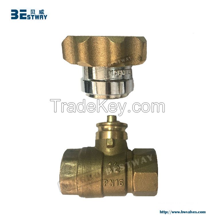 magnetic lockable brass ball valve for water meter