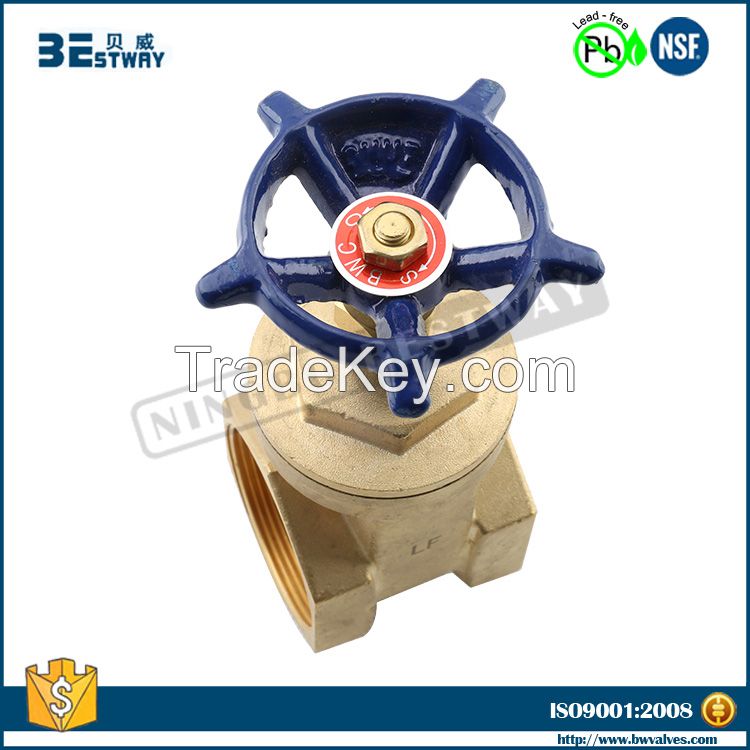 NSF approved female thread brass stem gate valve