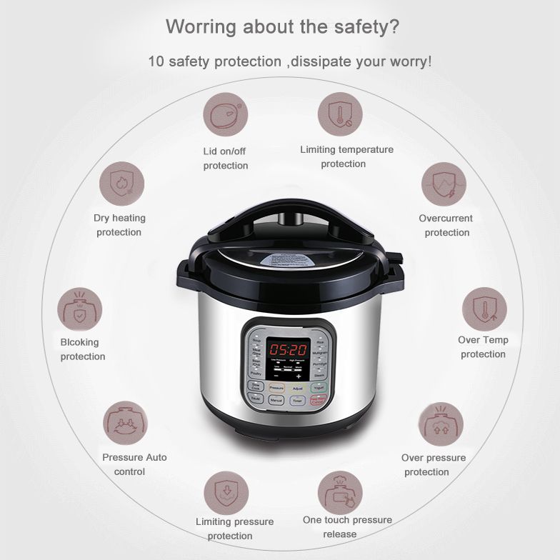 Chinese supplier high quality kitchen appliance home use 6l Instant cooking Pot 10-in-1 Multi-use Electric Pressure Cooker