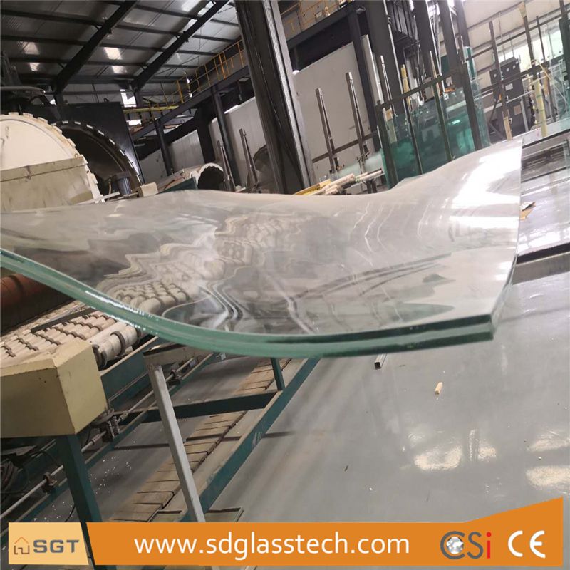 13.52mm SGP Laminated Curved Toughenedd Glass