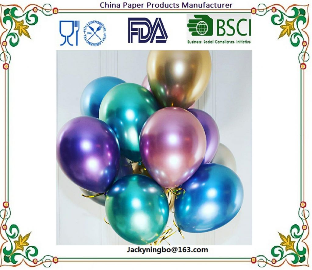 8PCS Per Pack 3.2g Thick Round Colorful Metallic Latex Balloon 12 Inch Flashing Metal Balloon Pearly Metal Chrome Ball Wedding Party Decoration Balloons