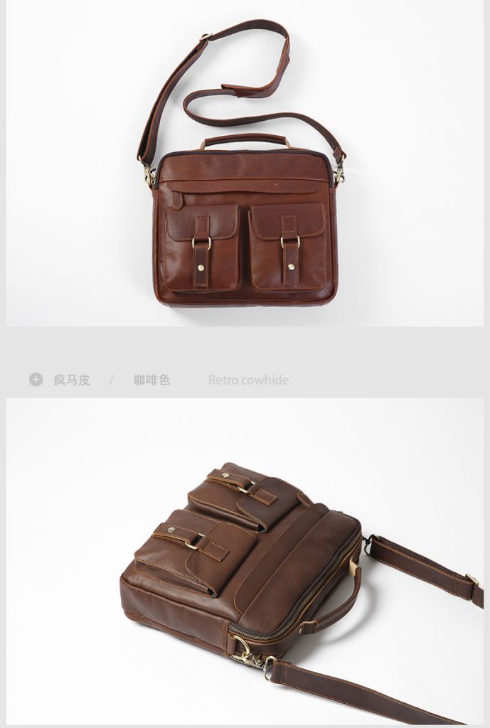 Manual old-fashioned men's messenger bags