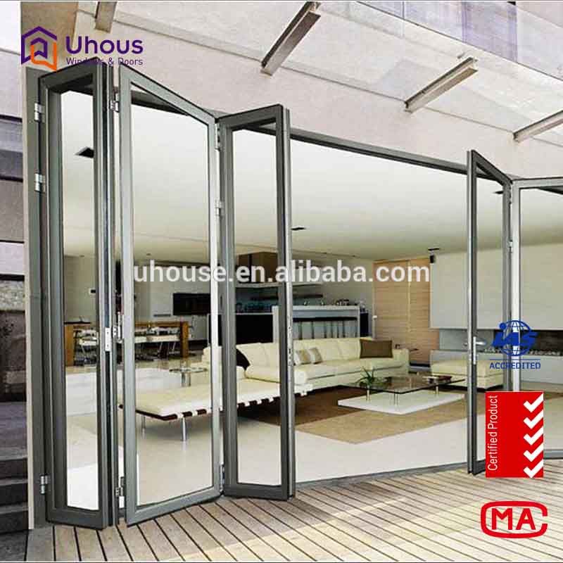 aluminium glass folding door for Construct materials