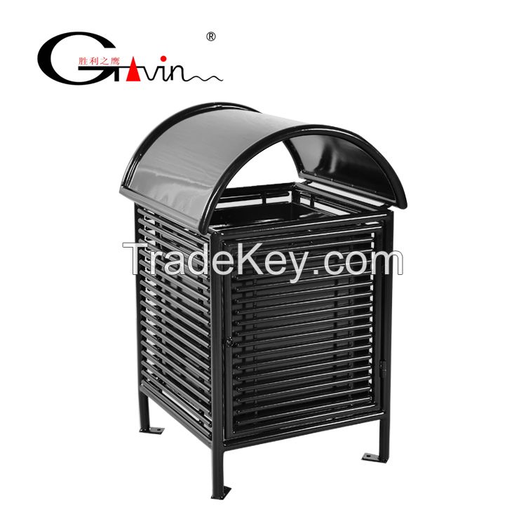 Gavin Metal Outdoor Dustbin Waste Trash Bin