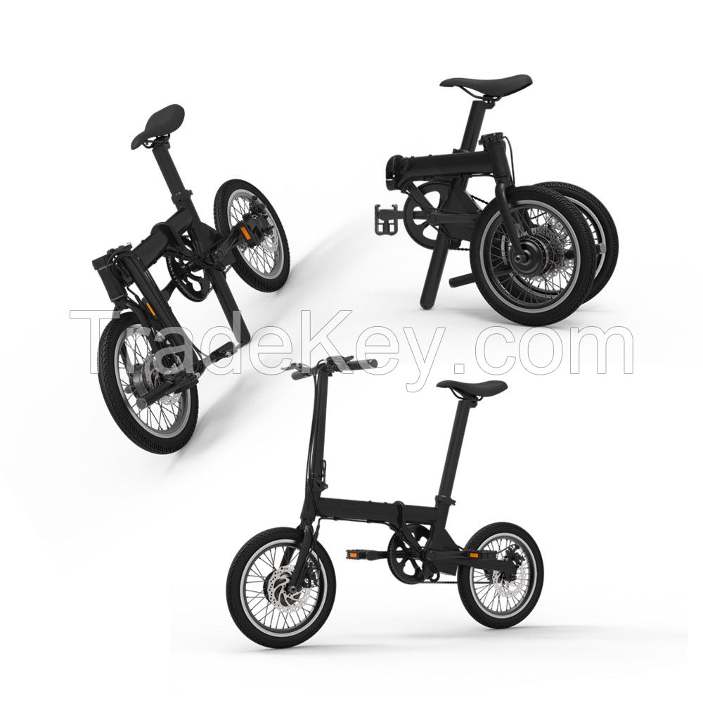 36V battery powered portable folding bicycle electric for teenagers