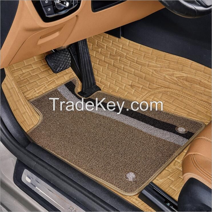 High quality wood imitation Artificial PVC leather 3D car floor mats