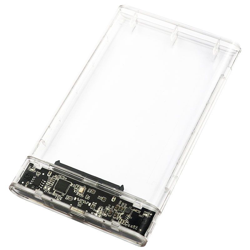 hot-selling transparent hard drive disk case usb3.0 2.5 inch sata hdd enclosure