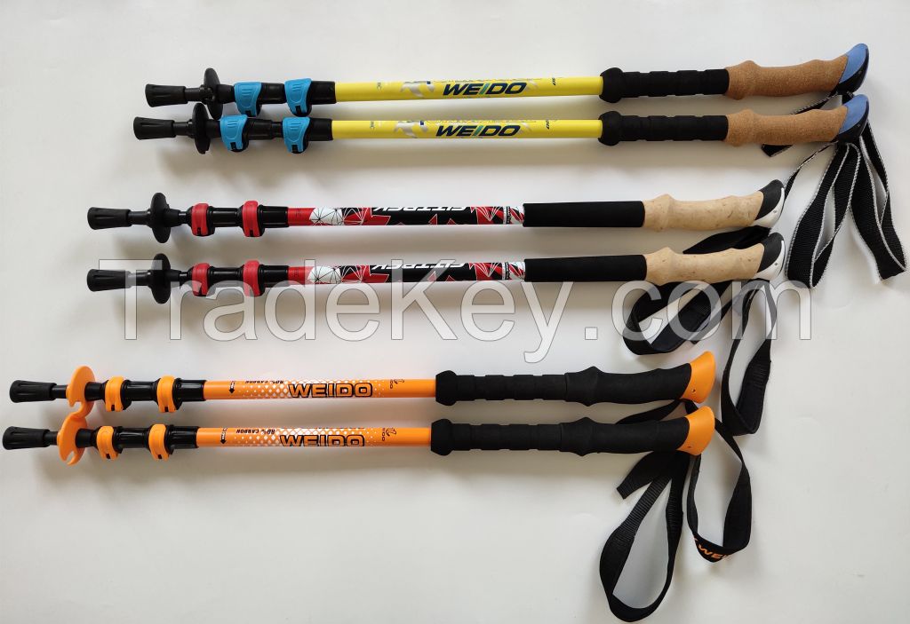 Trekking Pole Adjustable Carbon fiber Pole telescopic OEM factory