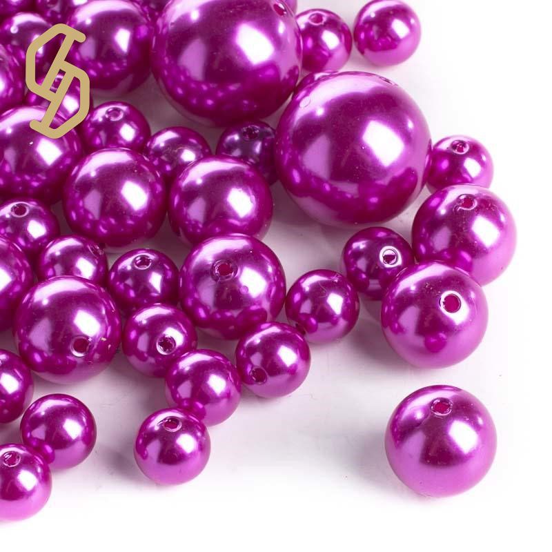 Factory Supply Plastic Pearl Round Beads Wedding DIY Colorful Jewelry Accessories Wholesale Plastic Beads