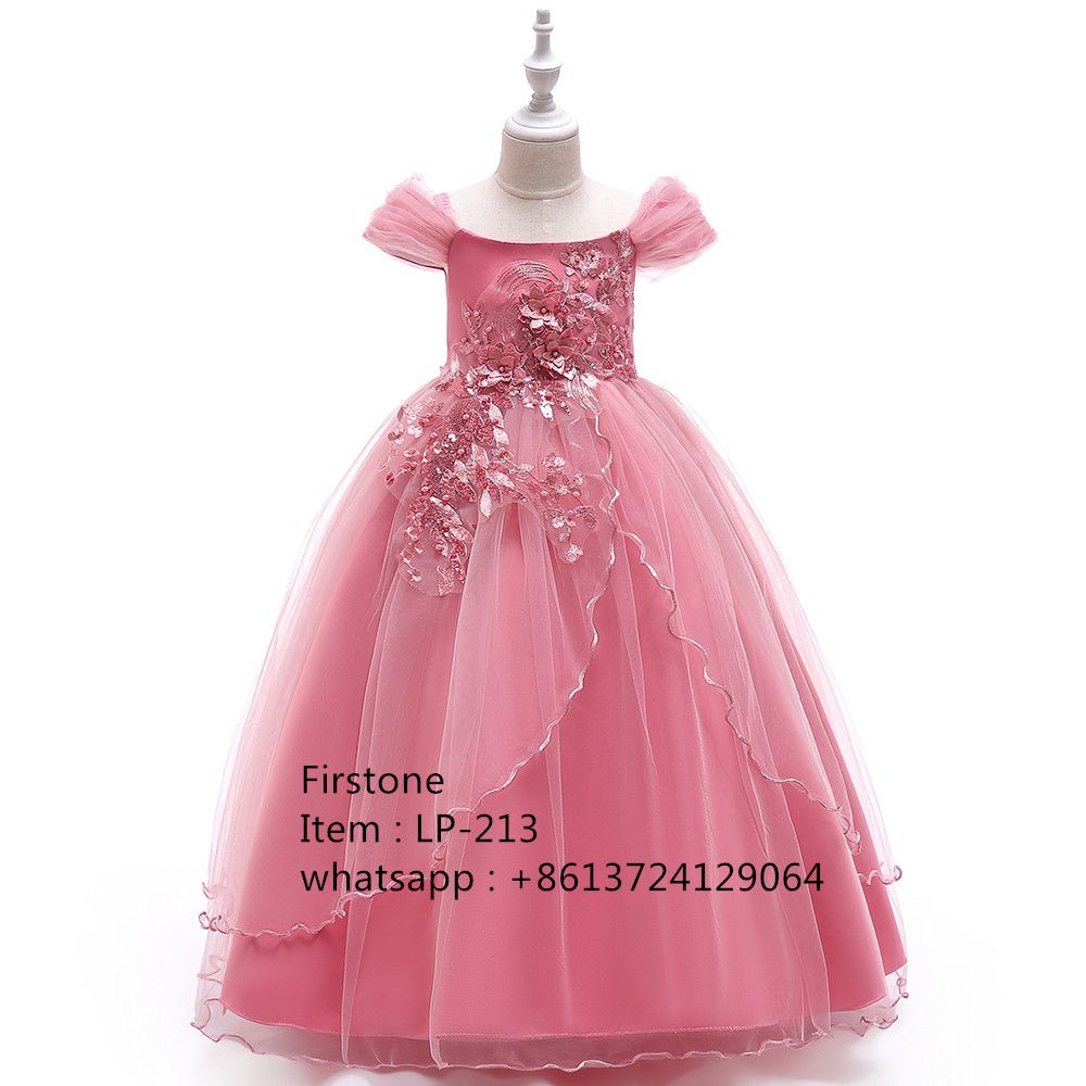 5-10 Years Old Girl Wedding Dress Kid Frock Baby Long Party Wear LP-213