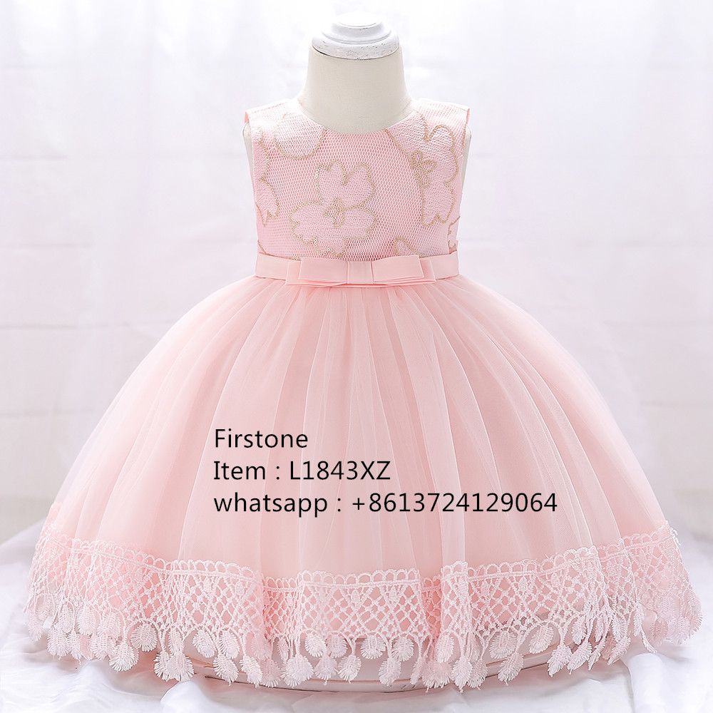 Free Shipping Newborn Girls Clothing Kids Dress Form Party Wedding Prom Dress L1843XZ