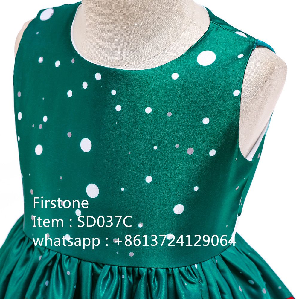 Baby Boutique Girls Stylish Christmas Santa Print Party Frocks SD037C