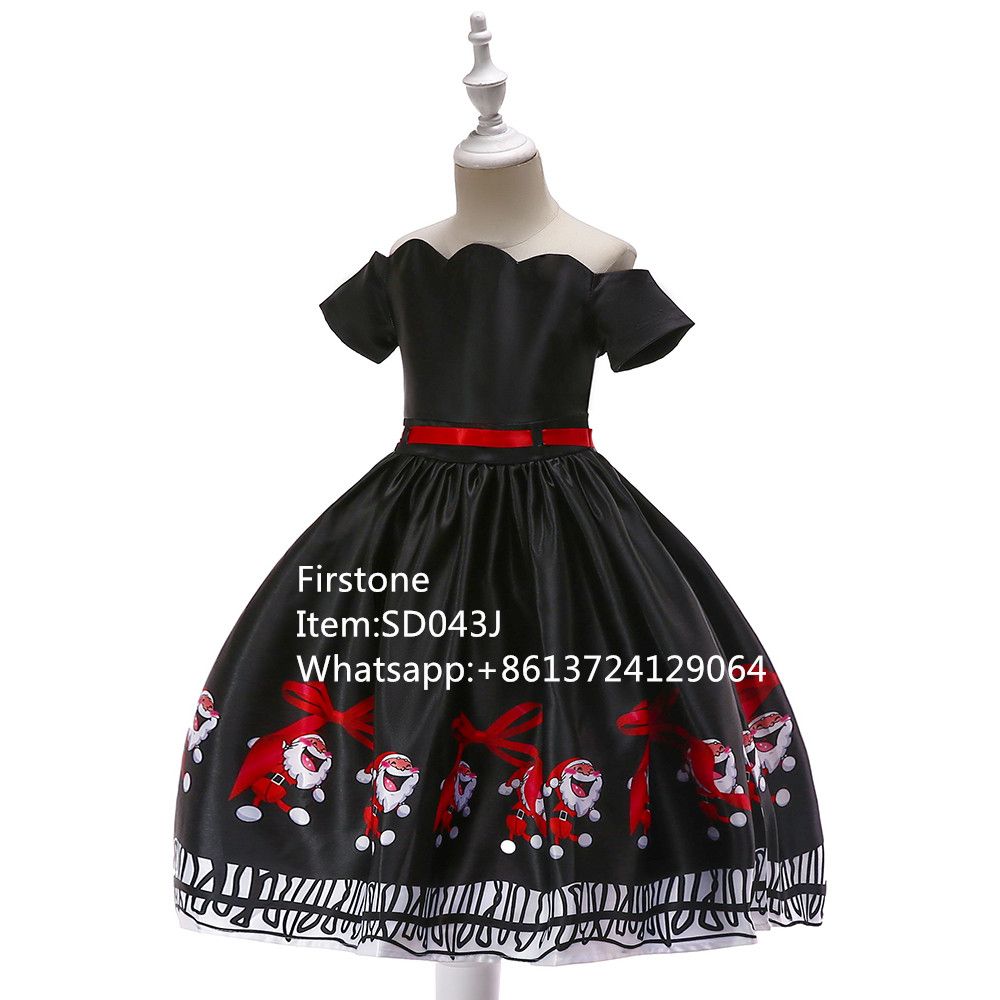 Boutique Cosplay Party Wear Baby Christmas Dress Girl Casual Garments SD043J