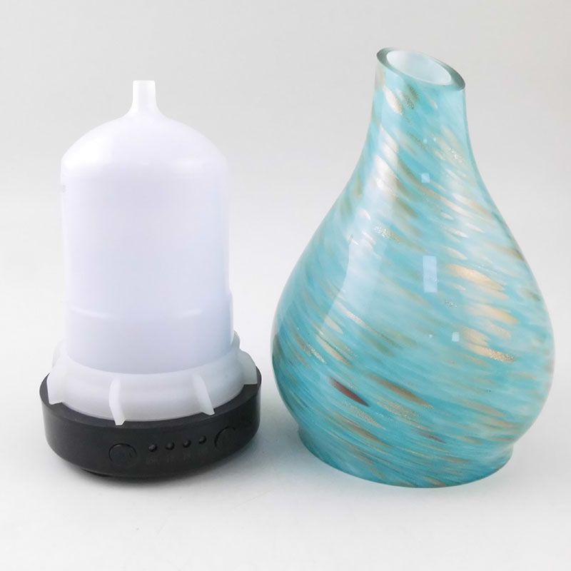 3D Vase Shape Glass Ultrasonic Humidifier With 7 Color LED Night Light 