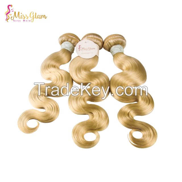 Best selling 100% remy human hair Brazilian hair bundles hair weave color #613 Body Wave