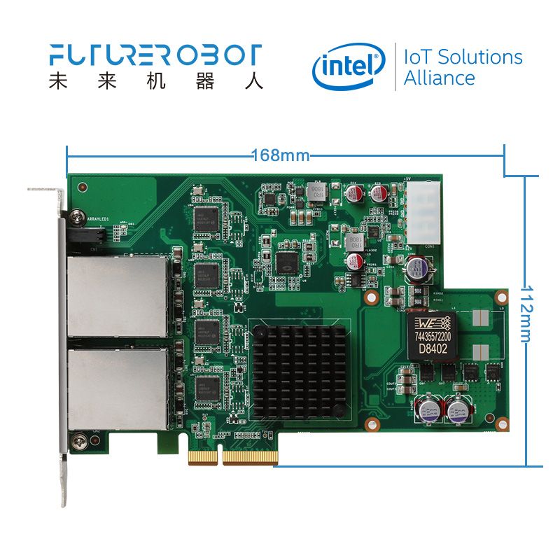 Future Robot 4CH PCIe 4-Port Gige Vision 802.3at PoE+ Frame Grabber Card Image Capture Card 30W Power Supply Each Port