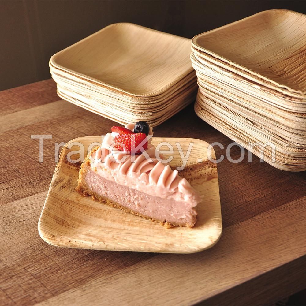 Areca leaf plates and paper straw