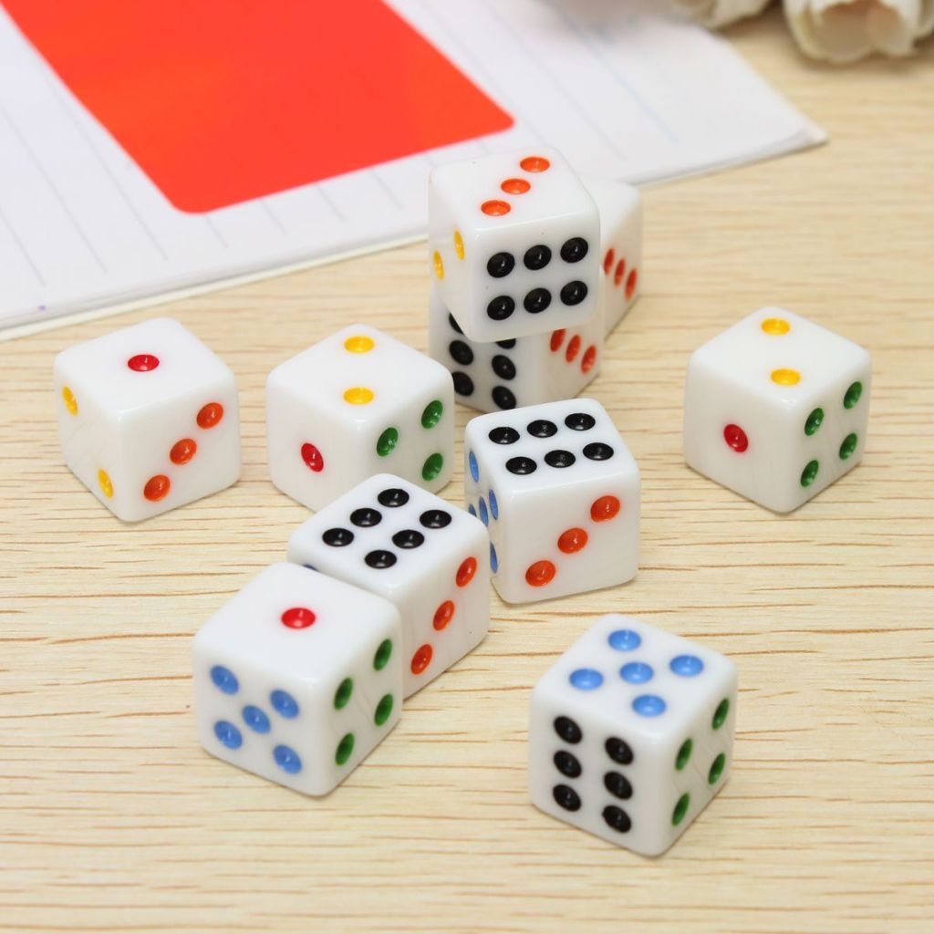 Fashionable plastic 6 sided colorful game dice