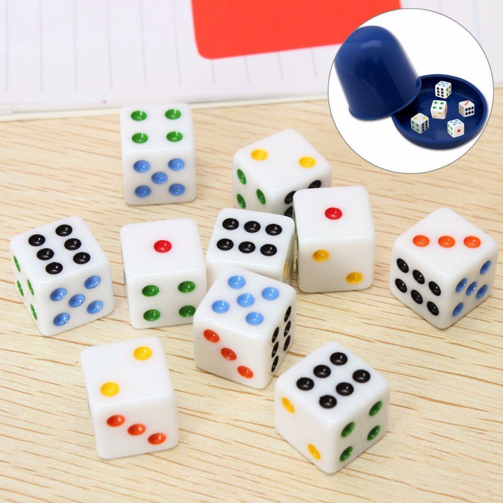 Fashionable plastic 6 sided colorful game dice