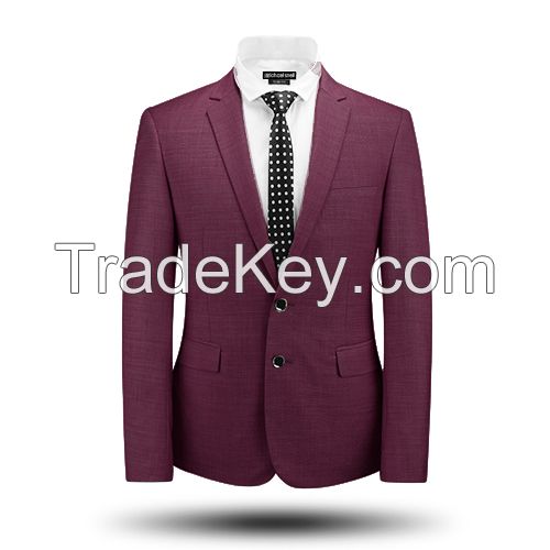 BURGUNDY REGENT FIT WOOL LINEN BLAZER